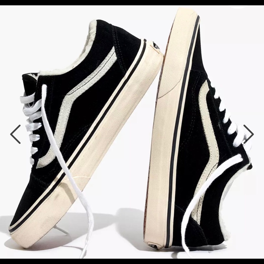 Madewell Vans Old Skool Sneakers in Suede & Sherpa